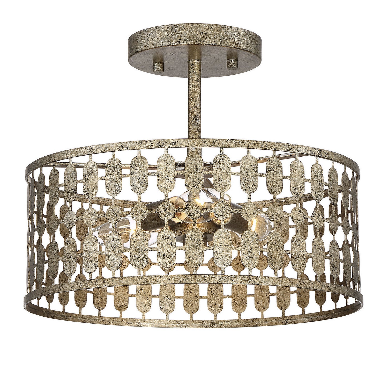 Meridian - M60038OG - Three Light Semi-Flush Mount - Msemi - Antique Gold