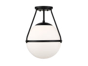 Meridian - M60054MBK - One Light Semi-Flush Mount - Msemi - Matte Black
