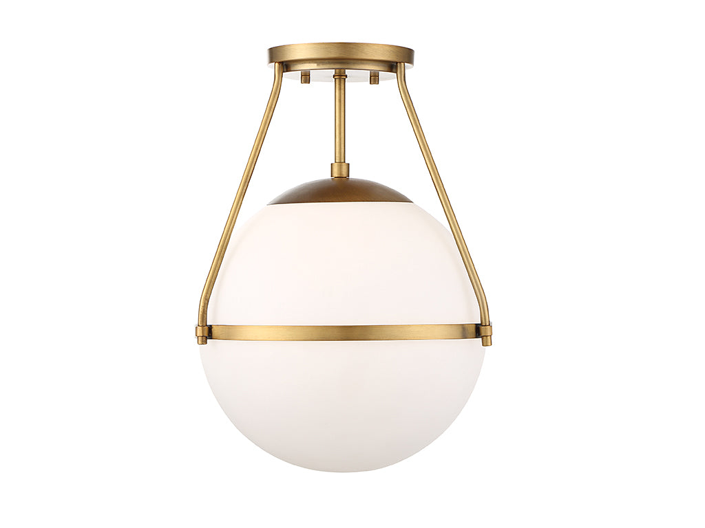 Meridian - M60054NB - One Light Semi-Flush Mount - Msemi - Natural Brass