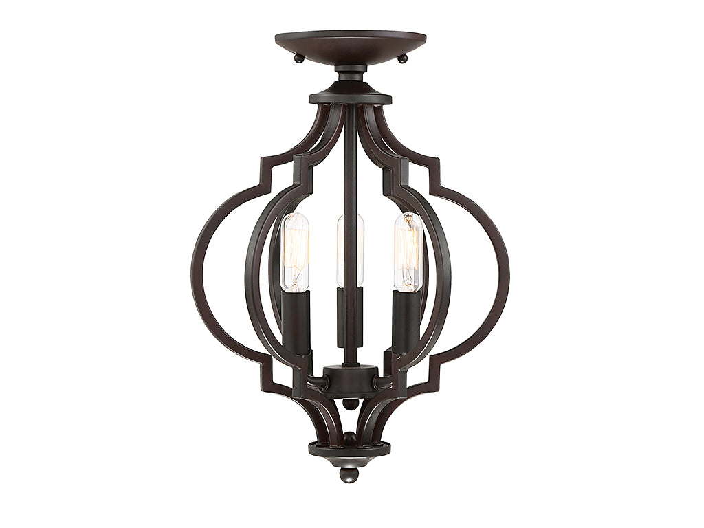 Meridian - M60055ORB - Three Light Semi-Flush Mount - Msemi - Oil Rubbed Bronze