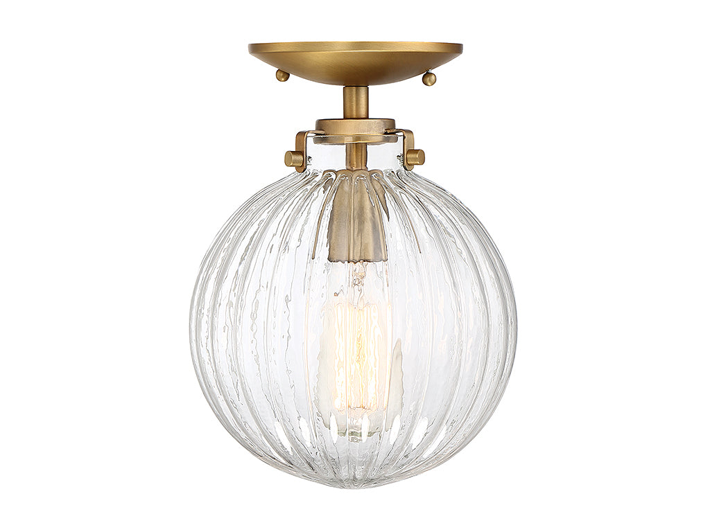 Meridian - M60056NB - One Light Semi-Flush Mount - Msemi - Natural Brass