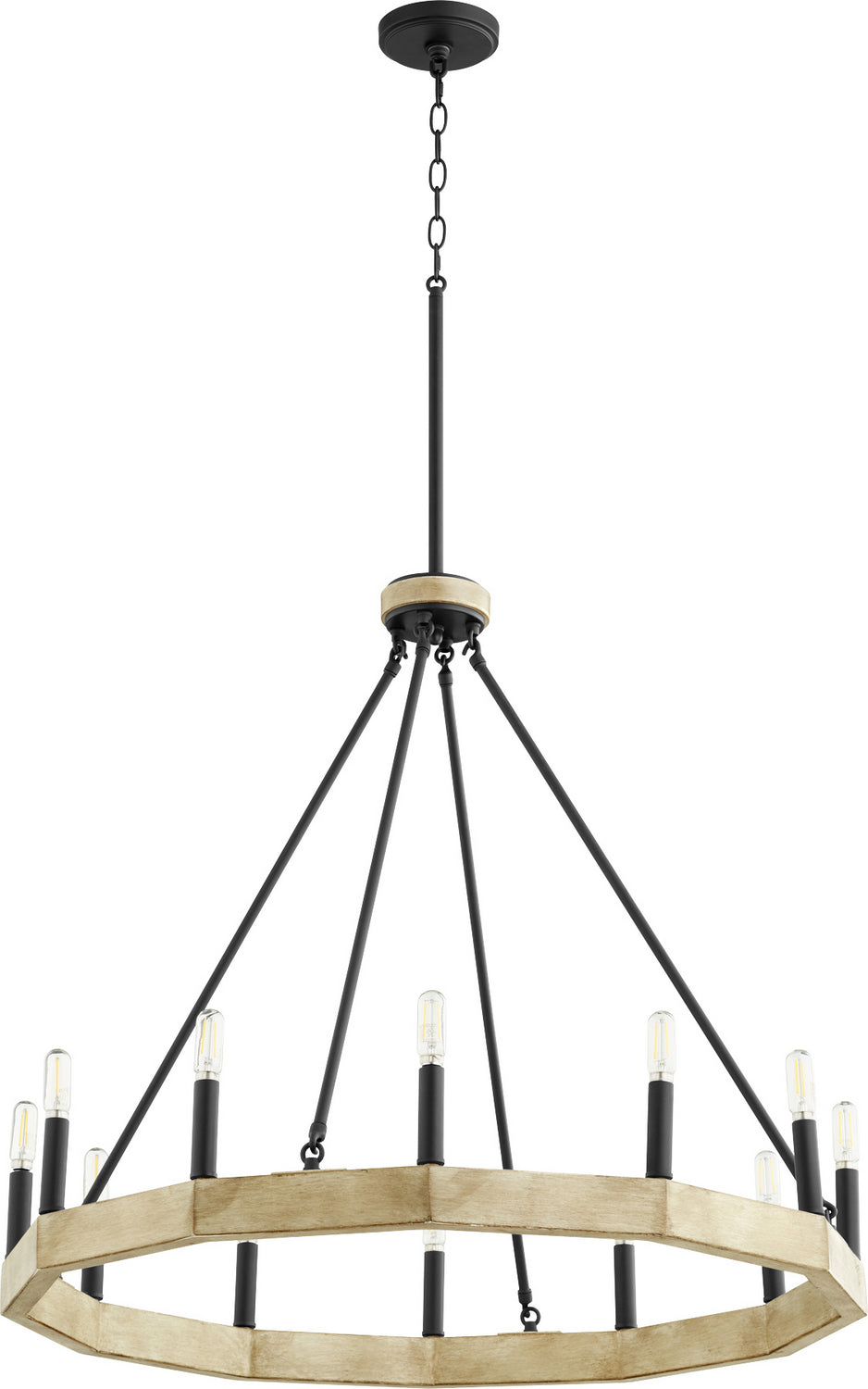 Quorum - 6189-12-69 - 12 Light Chandelier - Alpine - Textured Black|Driftwood
