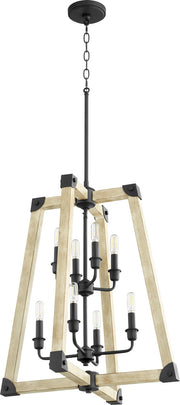 Quorum - 6789-8-69 - Eight Light Entry Pendant - Alpine - Textured Black|Driftwood