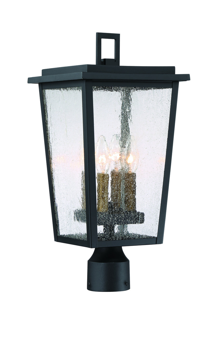 Minka-Lavery - 72756-66G - Four Light Outdoor Post Mount - Cantebury - Sand Black, Burnt Gold & Sand Black Candle Sleeves
