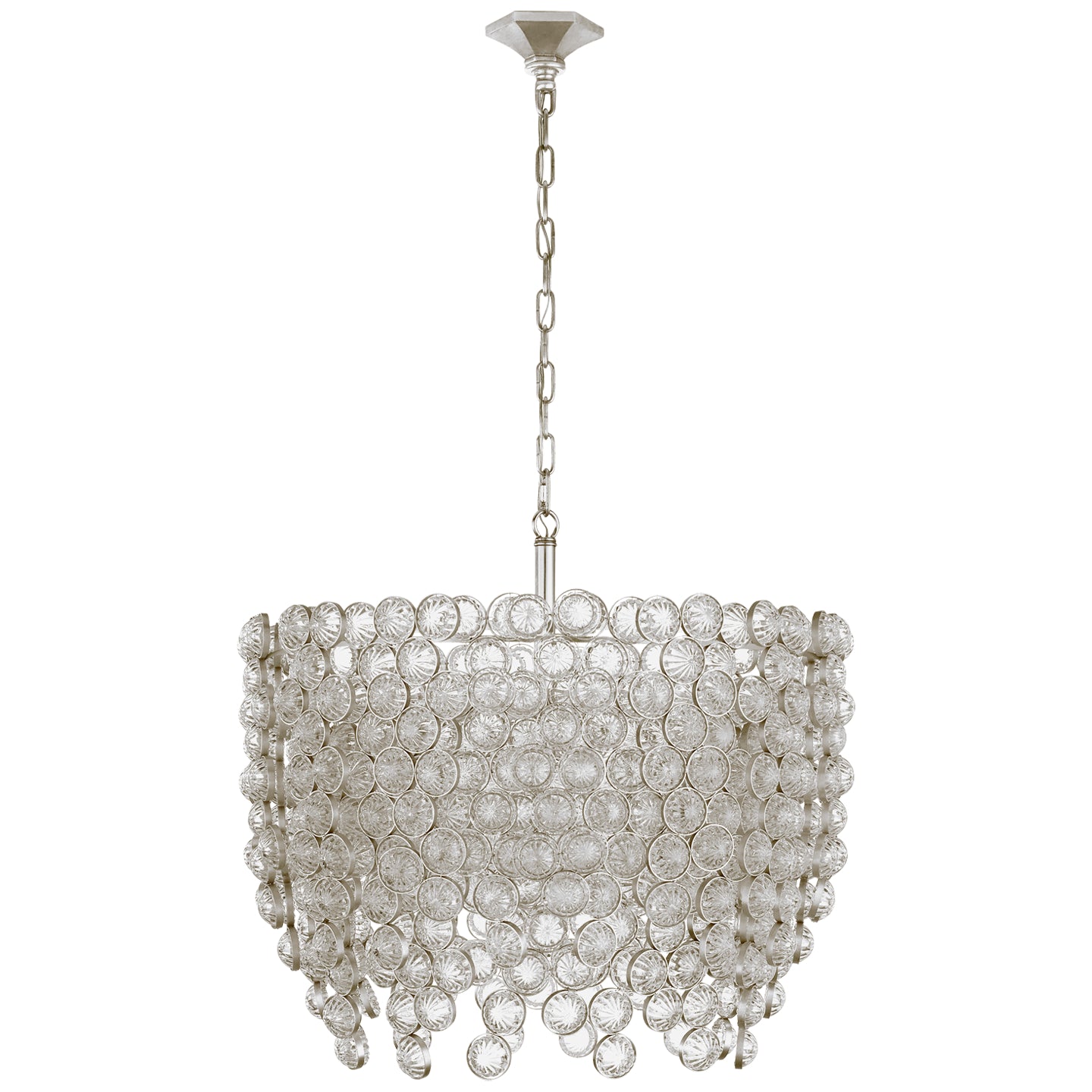 Visual Comfort Signature - JN 5234BSL/CG - Eight Light Chandelier - Milazzo - Burnished Silver Leaf and Crystal