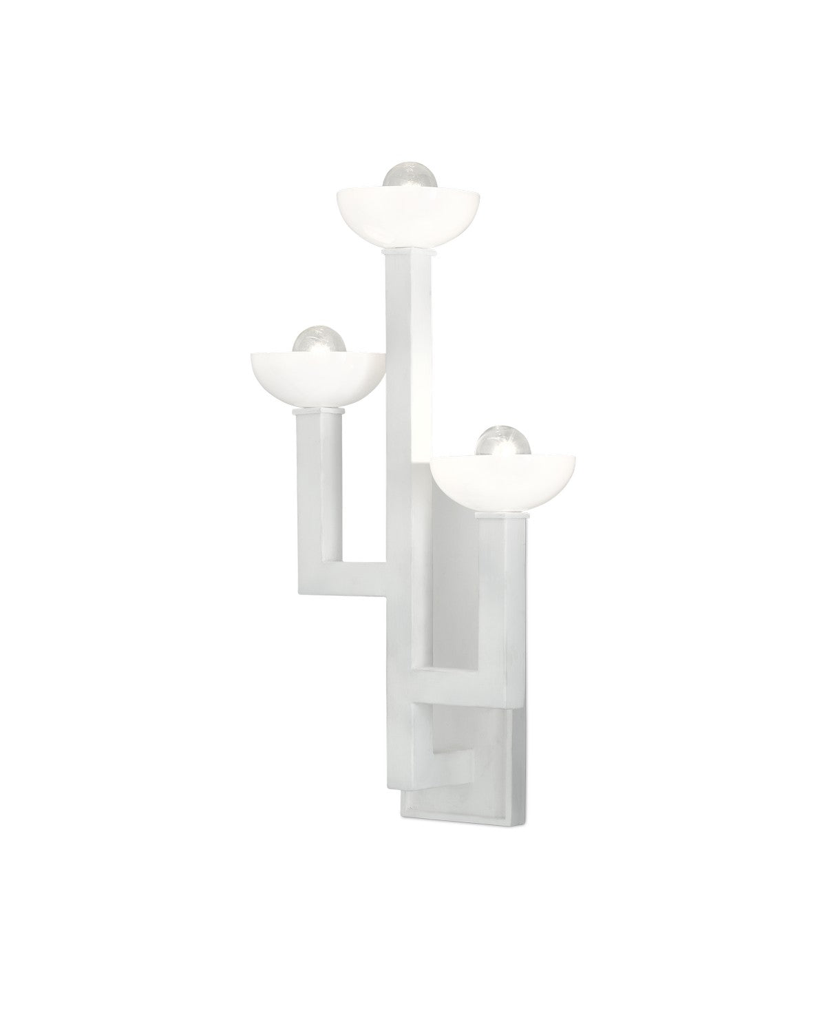 Currey and Company - 5000-0111 - Three Light Wall Sconce - White Gesso