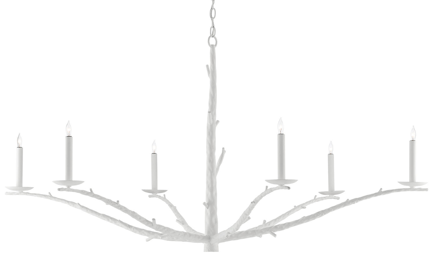 Currey and Company - 9000-0377 - Six Light Chandelier - Rough Gesso White
