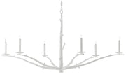 Currey and Company - 9000-0377 - Six Light Chandelier - Rough Gesso White