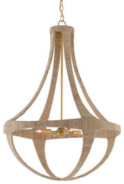 Currey and Company - 9000-0385 - Four Light Chandelier - Natural/Dark Contemporary Gold Leaf