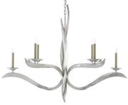 Currey and Company - 9000-0391 - Six Light Chandelier - Contemporary Silver Leaf
