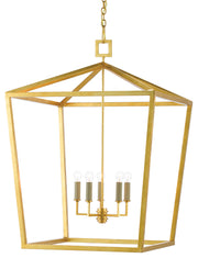 Currey and Company - 9000-0404 - Five Light Lantern - Contemporary Gold Leaf