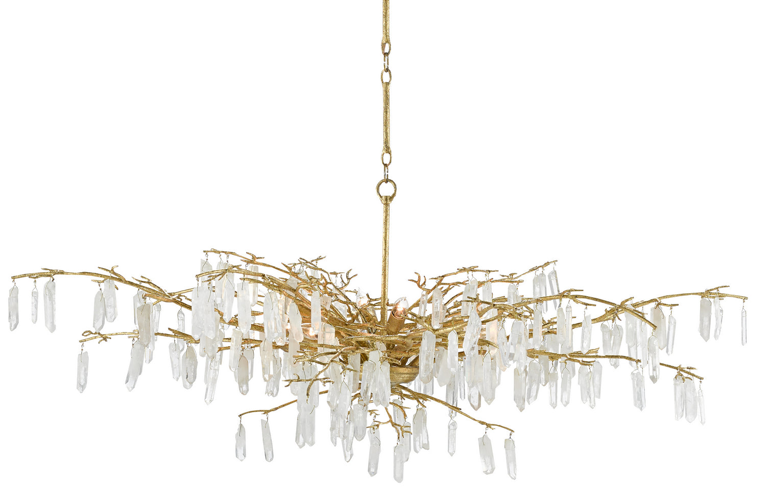 Currey and Company - 9000-0438 - Eight Light Chandelier - Washed Lucerne Gold/Natural