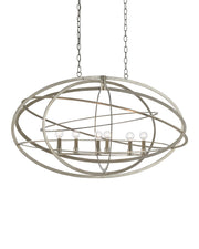 Currey and Company - 9000-0443 - Six Light Chandelier - Silver Leaf