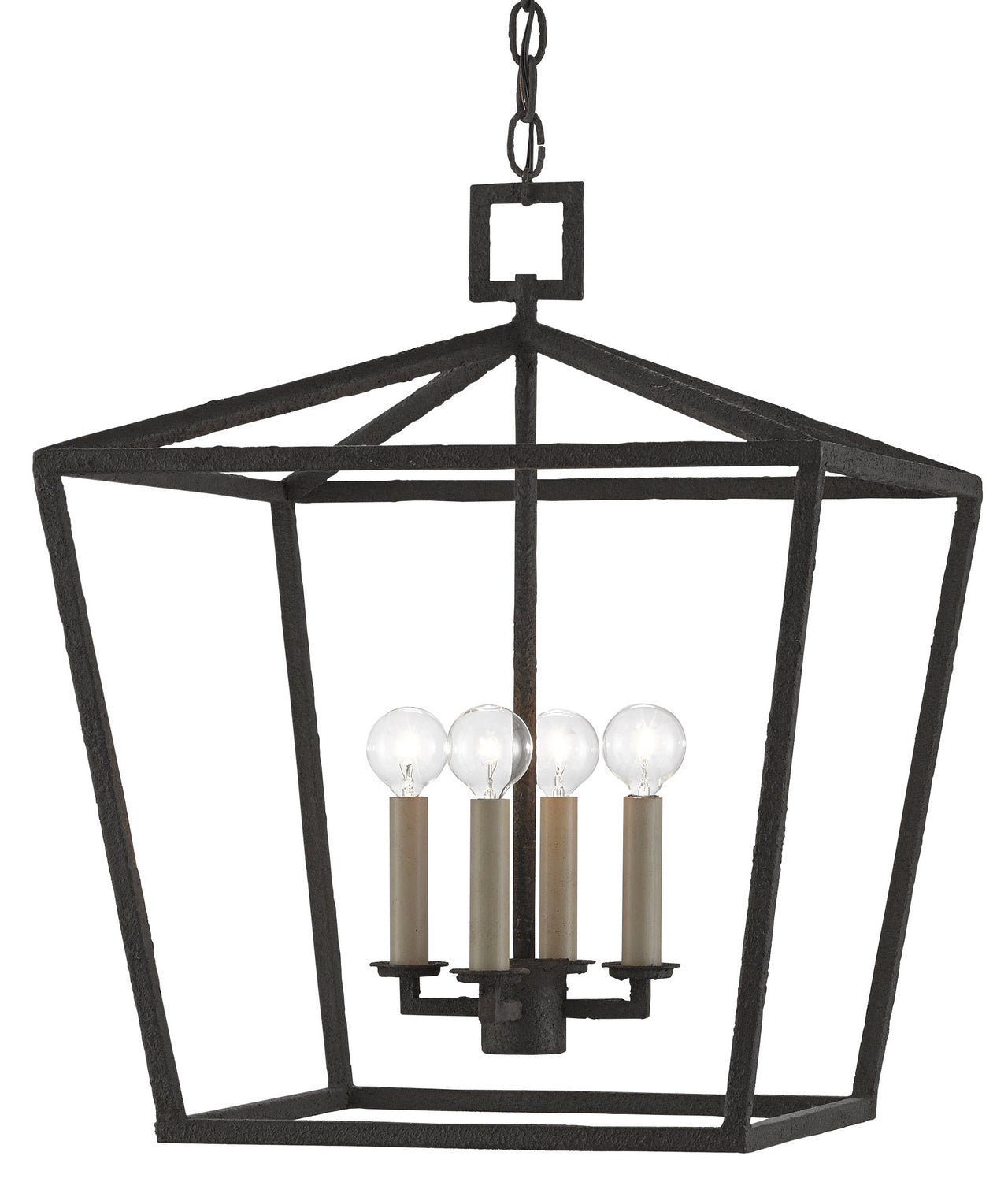 Currey and Company - 9000-0455 - Four Light Lantern - Molé Black