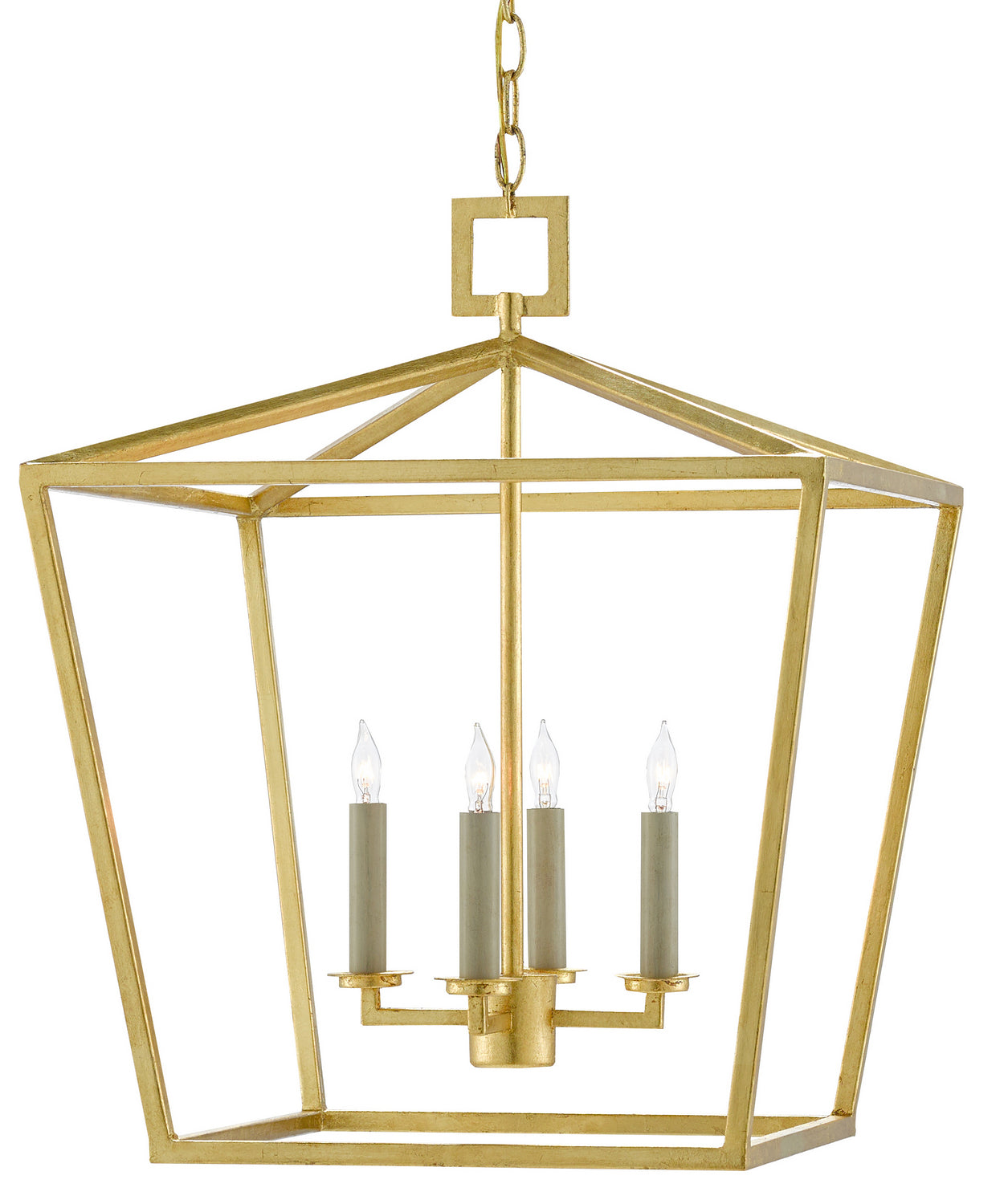 Currey and Company - 9000-0457 - Four Light Lantern - Contemporary Gold Leaf