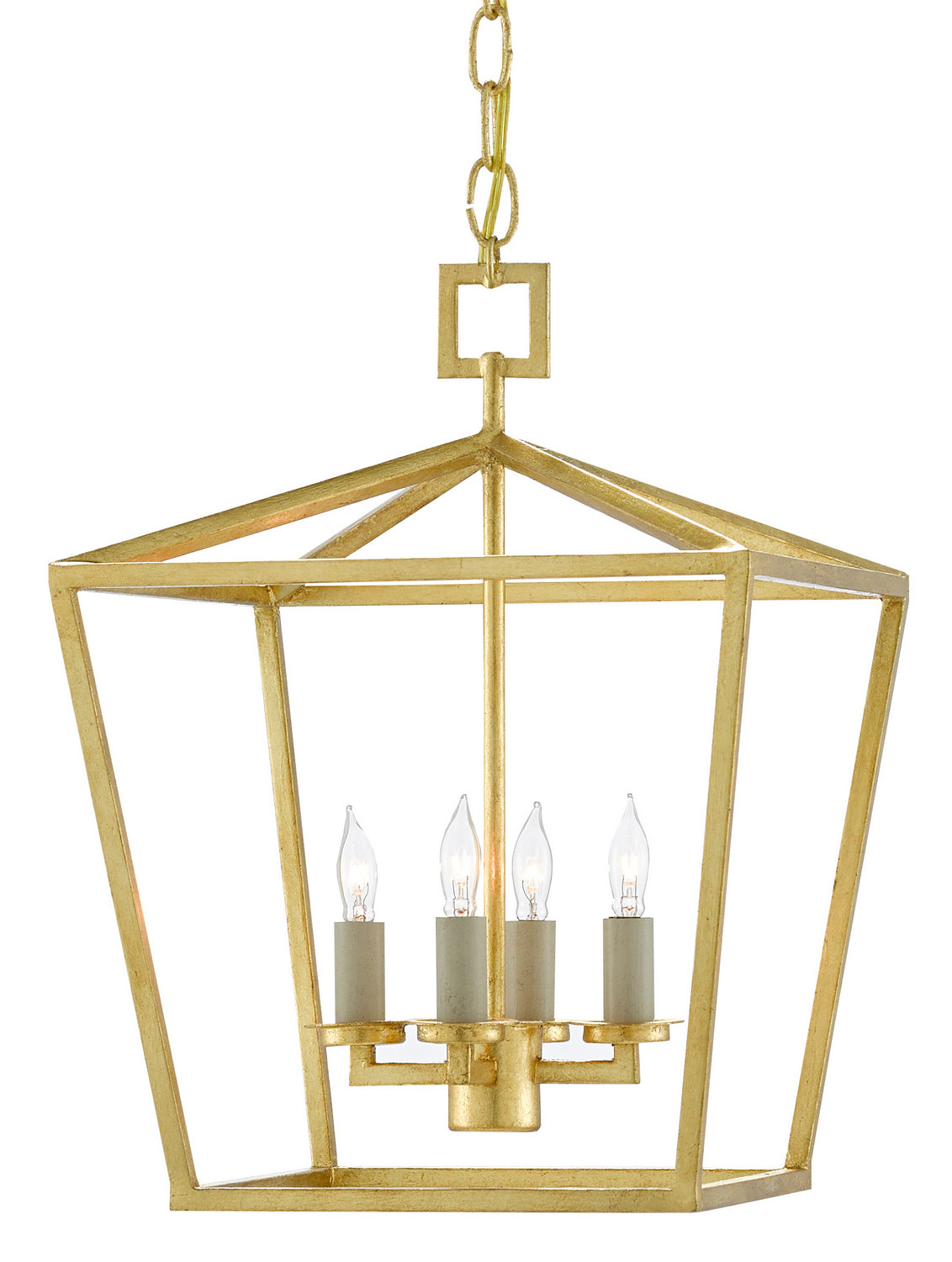Currey and Company - 9000-0458 - Four Light Lantern - Contemporary Gold Leaf