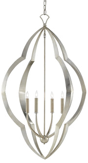 Currey and Company - 9000-0464 - Four Light Chandelier - Silver Leaf