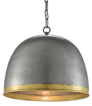 Currey and Company - 9000-0477 - One Light Pendant - Pewter/Polished Brass