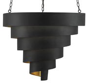 Currey and Company - 9000-0497 - Seven Light Pendant - Antique Black/Contemporary Gold Leaf