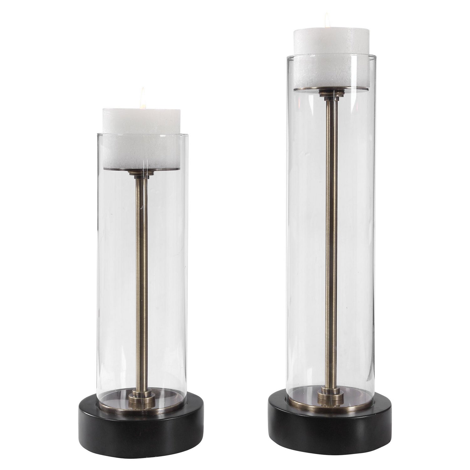 Uttermost - 17552 - Candleholders, Set/2 - Charvi - Aged Brass
