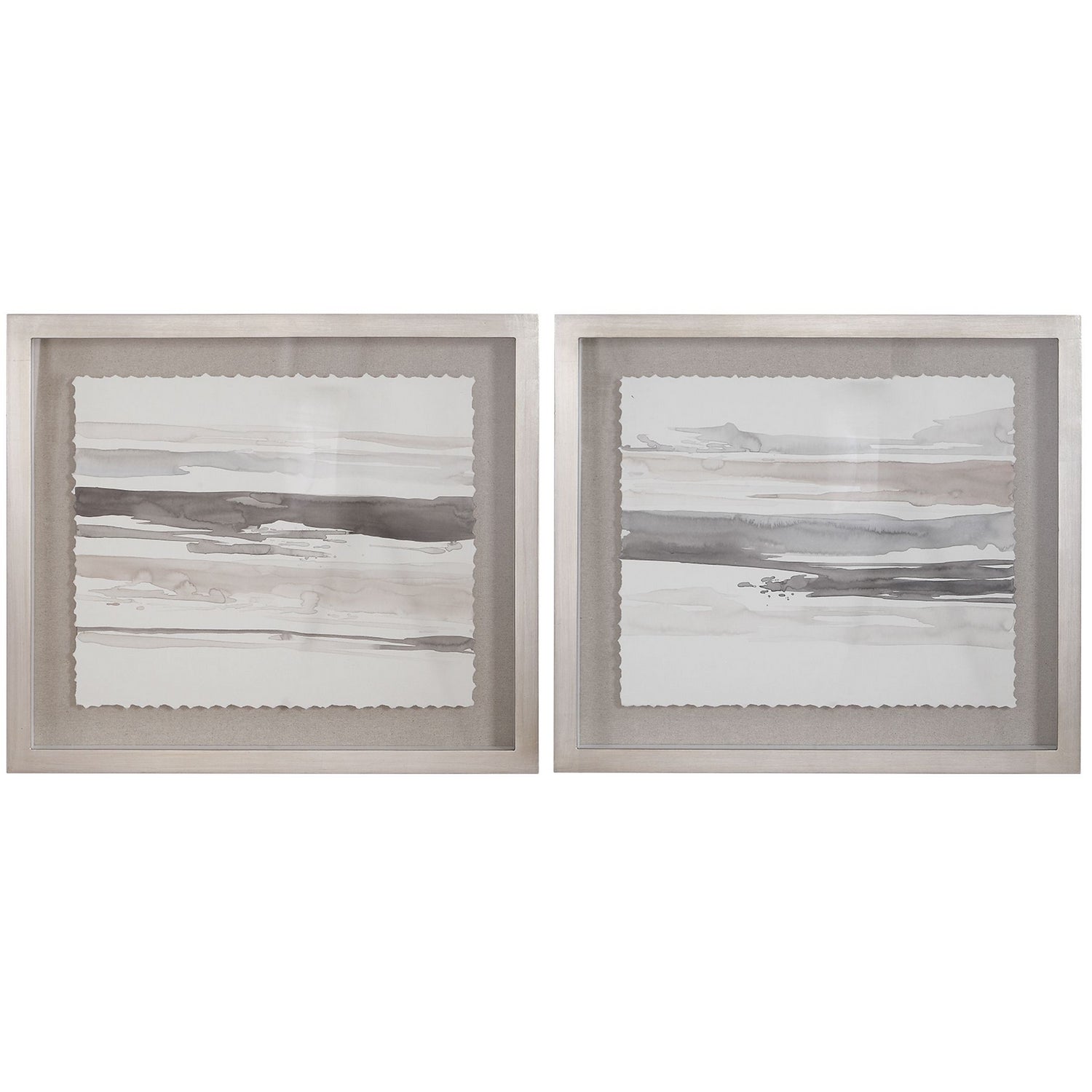 Uttermost - 36114 - Framed Prints, Set/2 - Neutral - Silver Champagne