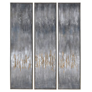 Uttermost - 51304 - Hand Painted Canvases, Set/3 - Gray - Silver Leaf