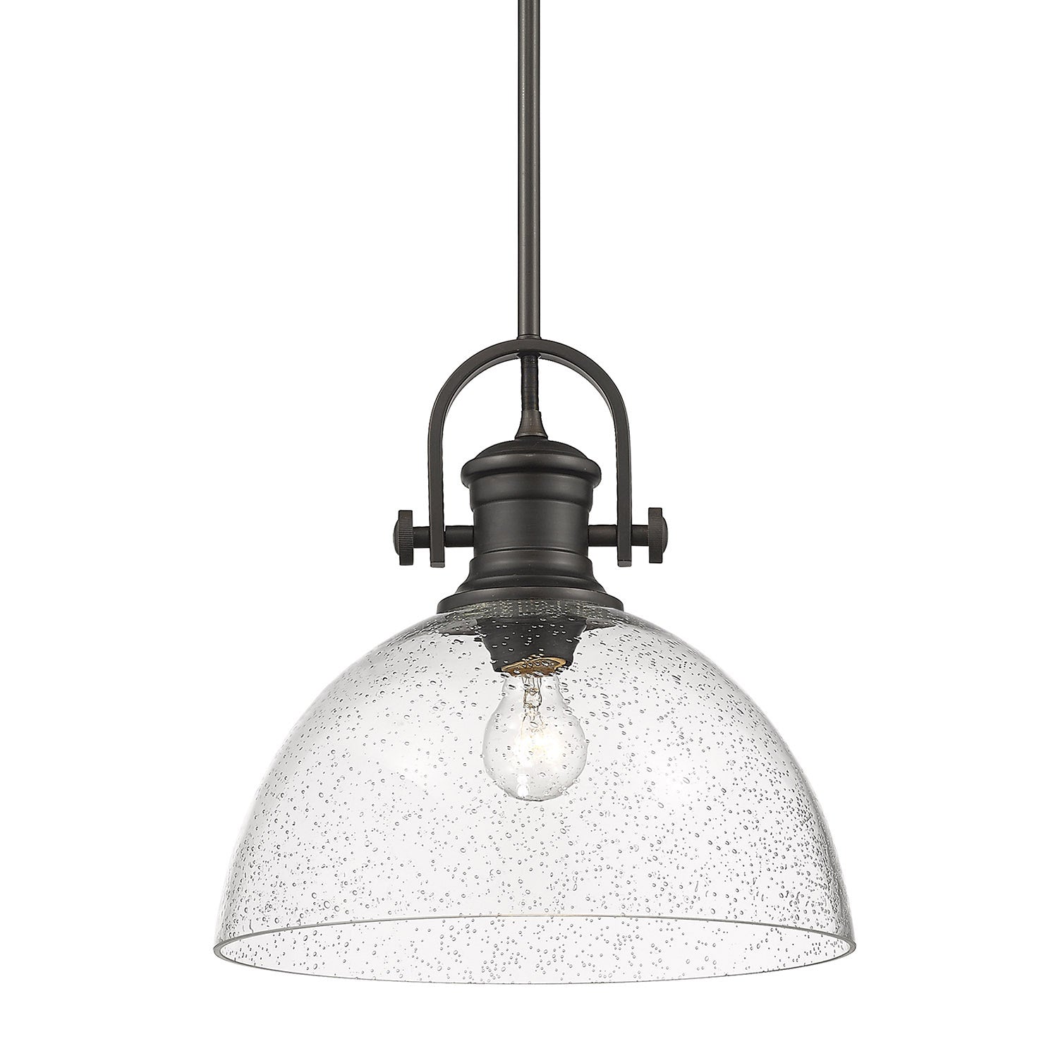 Golden - 3118-L RBZ-SD - One Light Pendant - Hines - Rubbed Bronze