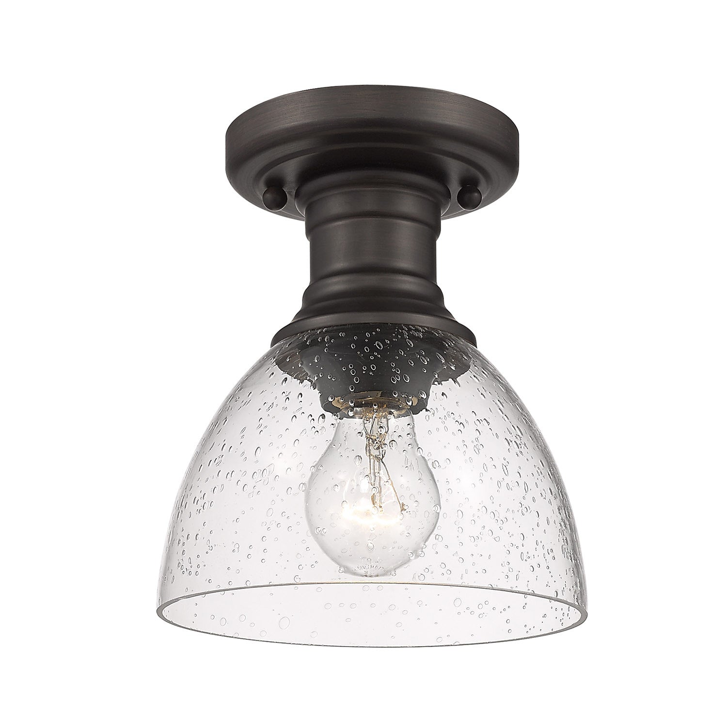 Golden - 3118-SF RBZ-SD - One Light Semi-Flush Mount - Hines - Rubbed Bronze