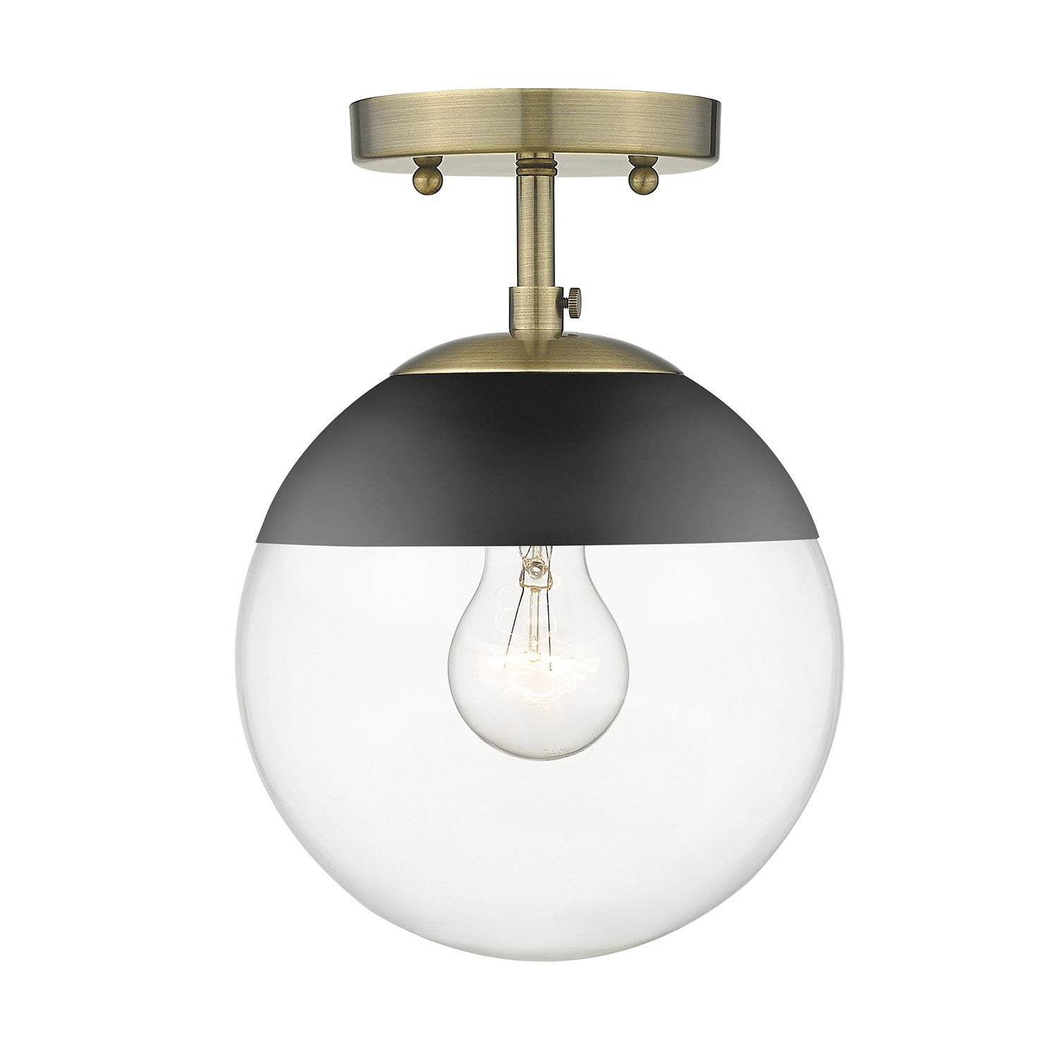 Golden - 3219-SF AB-BLK - One Light Semi-Flush Mount - Dixon - Aged Brass