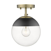 Golden - 3219-SF AB-BLK - One Light Semi-Flush Mount - Dixon - Aged Brass