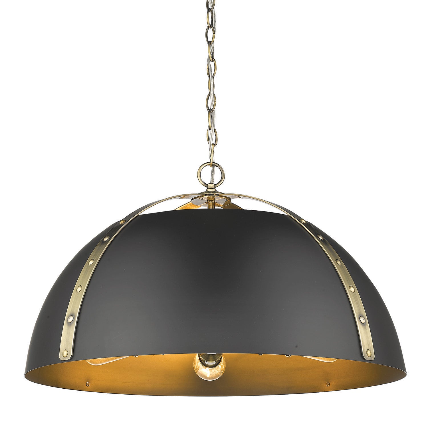 Golden - 6928-5P AB-BLK - Five Light Pendant - Aldrich - Aged Brass