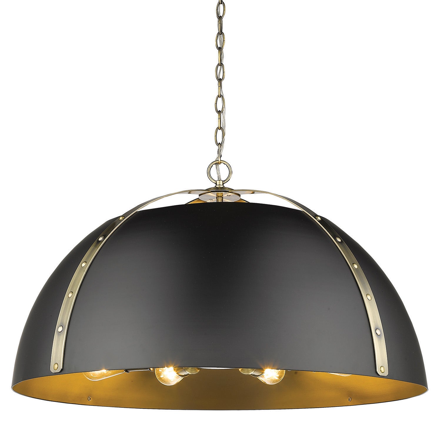 Golden - 6928-8P AB-BLK - Eight Light Pendant - Aldrich - Aged Brass