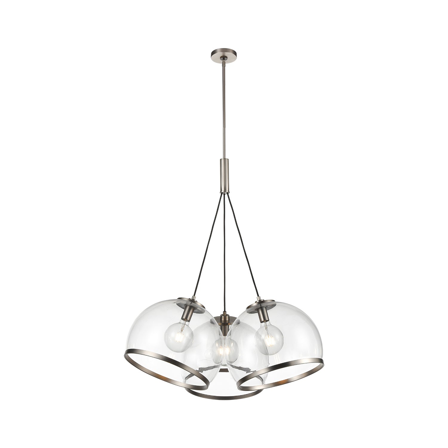 Alora - PD304003ANCG - Three Light Pendant - Coast - Aged Nickel/Clear Glass