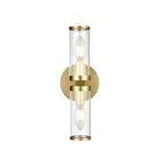 Alora - WV309002NBCG - Two Light Wall Sconce - Revolve - Clear Glass/Natural Brass
