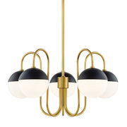 Mitzi - H344805-AGB/BK - Five Light Chandelier - Renee - Aged Brass/Black