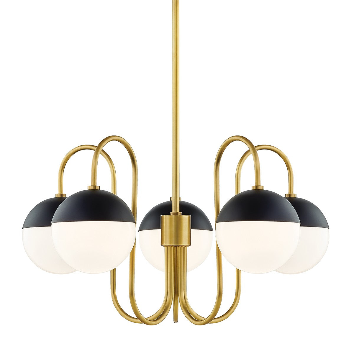 Mitzi - H344805-AGB/BK - Five Light Chandelier - Renee - Aged Brass/Black
