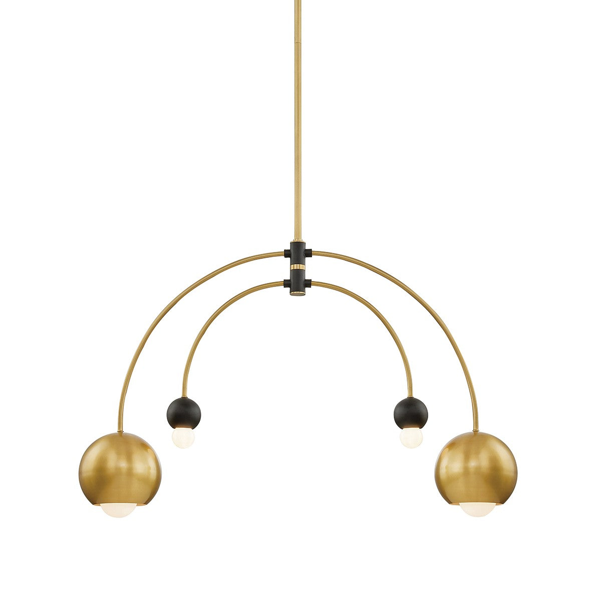 Mitzi - H348804-AGB/BK - Four Light Chandelier - Willow - Aged Brass/Black