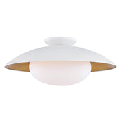 Mitzi - H368601L-WH/GL - One Light Semi Flush Mount - Cadence - White Lustro/Gold Leaf Combo