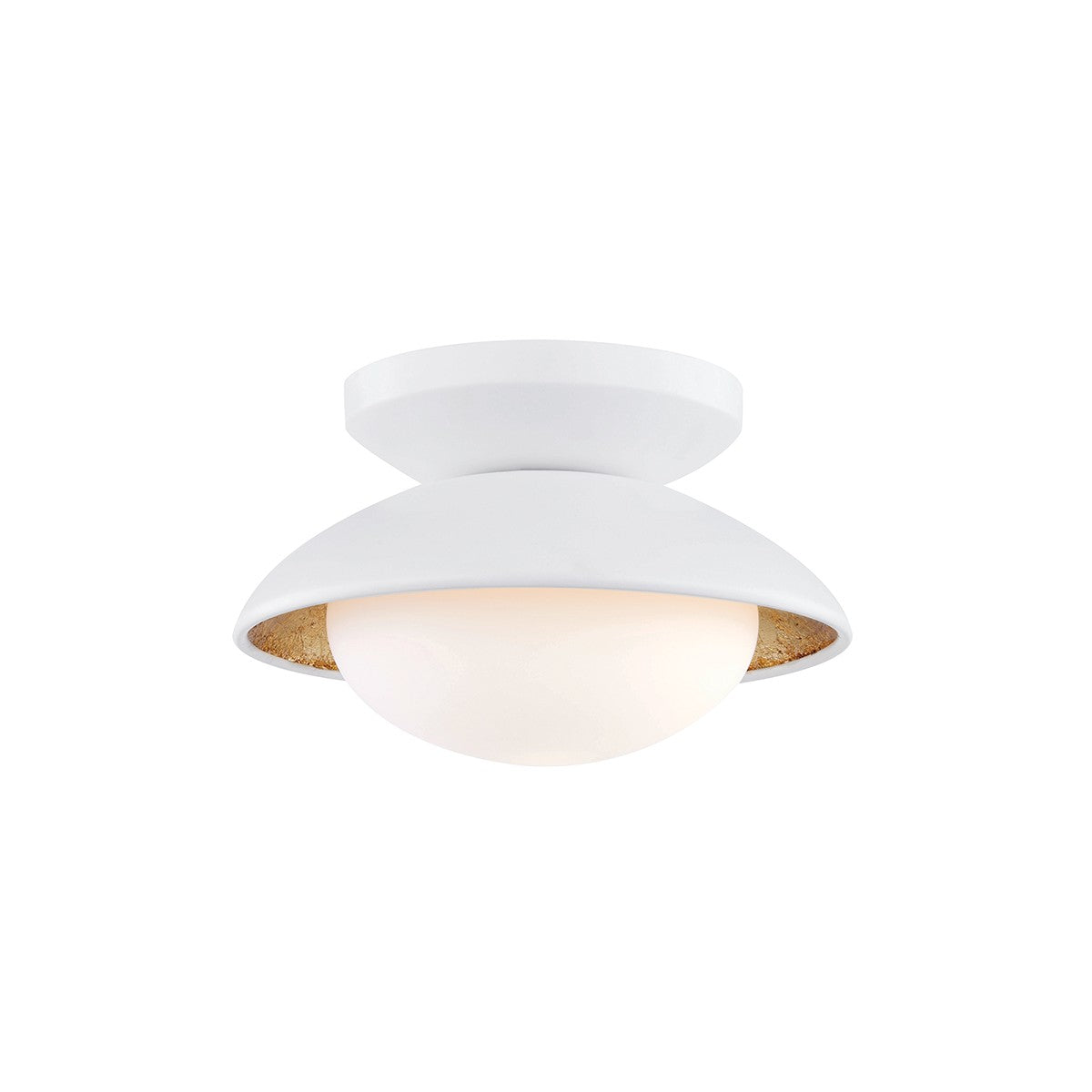 Mitzi - H368601S-WH/GL - LED Semi Flush Mount - Cadence - White Lustro/Gold Leaf Combo