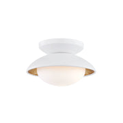 Mitzi - H368601S-WH/GL - LED Semi Flush Mount - Cadence - White Lustro/Gold Leaf Combo