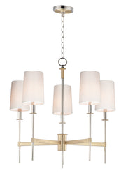 Maxim - 32395OFSBRPN - Five Light Chandelier - Uptown - Satin Brass / Polished Nickel