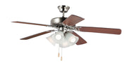 Maxim - 89907FTSNWP - 52" Ceiling Fan - Basic-Max - Satin Nickel / Walnut / Pecan