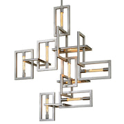 Troy Lighting - F7109-SL/SS - Nine Light Pendant - Enigma - Silver Leaf W Stainless Acc