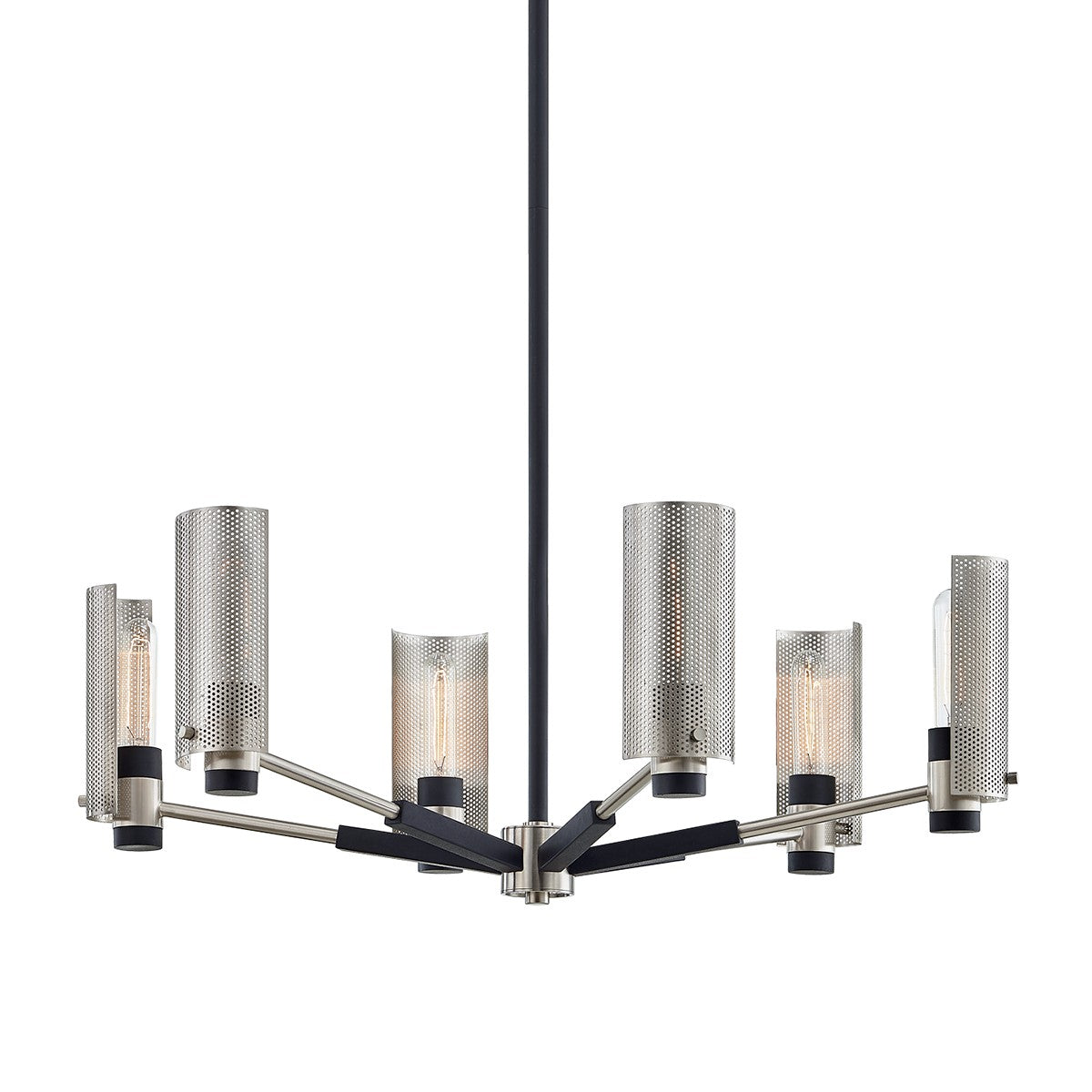 Troy Lighting - F7116-SFB/SN - Six Light Chandelier - Pilsen - Soft Off Black/Satin Nickel