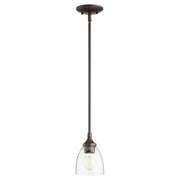 Quorum - 3059-286 - One Light Pendant - Enclave - Oiled Bronze|Clear Seeded