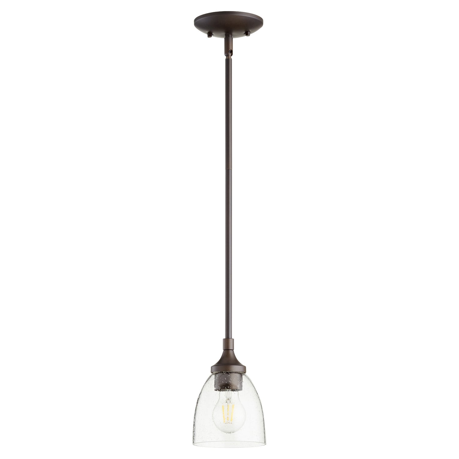 Quorum - 3059-286 - One Light Pendant - Enclave - Oiled Bronze|Clear Seeded