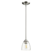 Quorum - 3069-265 - One Light Pendant - Barkley - Satin Nickel|Clear Seeded