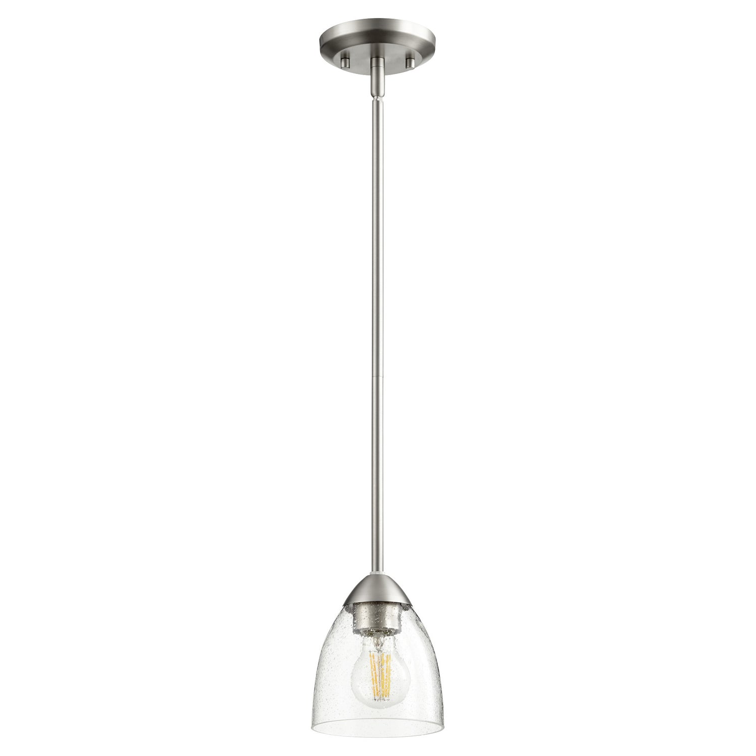 Quorum - 3069-265 - One Light Pendant - Barkley - Satin Nickel|Clear Seeded