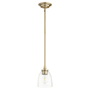 Quorum - 3122-280 - One Light Pendant - Rossington - Aged Brass|Clear Seeded