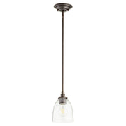 Quorum - 3122-286 - One Light Pendant - Rossington - Oiled Bronze|Clear Seeded